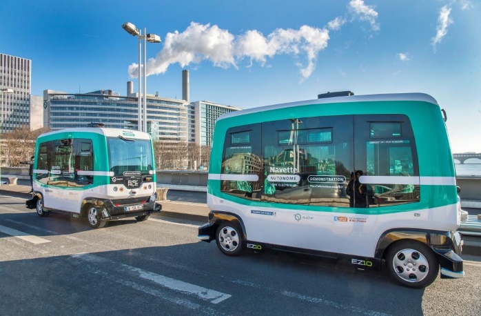 Для парижан запустили беспилотные микроавтобусы