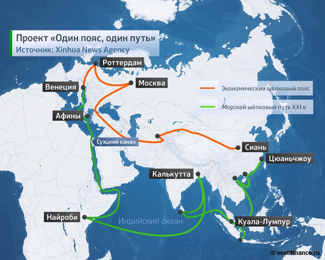 Пекин инвестирует в создание нового "Шелкового пути" 124 млрд долларов