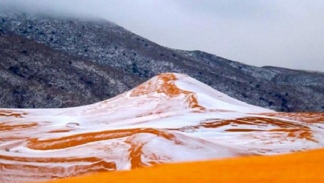 В Сахаре прошел аномальный снегопад